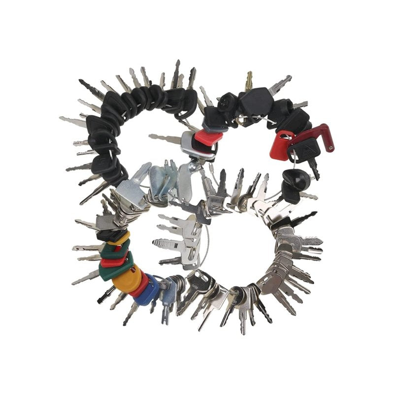 100 Heavy Construction Equipment Ignition Keys Set for CAT Case Deere Kubota JCB