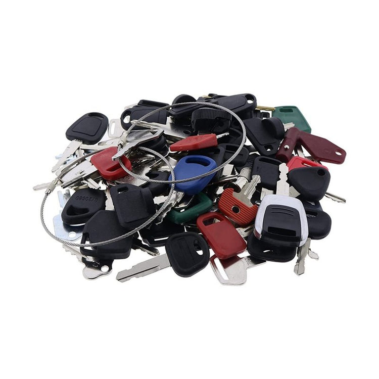 100 Heavy Construction Equipment Ignition Keys Set for CAT Case Deere Kubota JCB