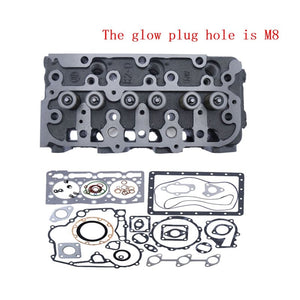 Complete Cylinder Head & Gasket for Kubota D1305 D1105 B2400 B2410 w/Screw Holes