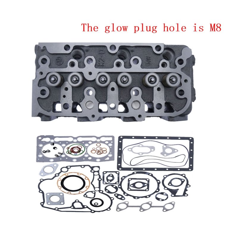 Complete Cylinder Head & Gasket for Kubota D1305 D1105 B2400 B2410 w/Screw Holes