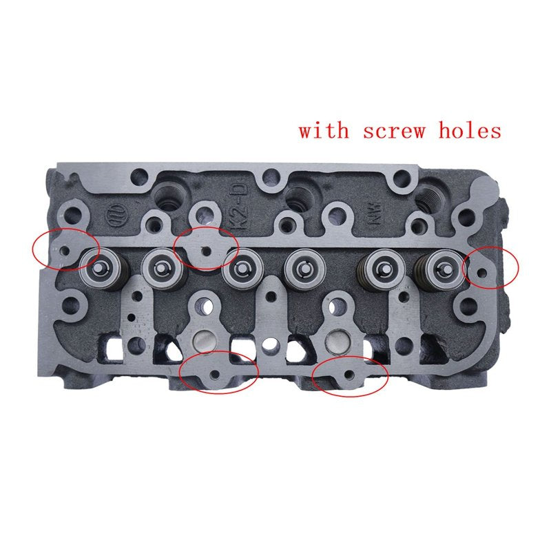 Complete Cylinder Head & Gasket for Kubota D1305 D1105 B2400 B2410 w/Screw Holes