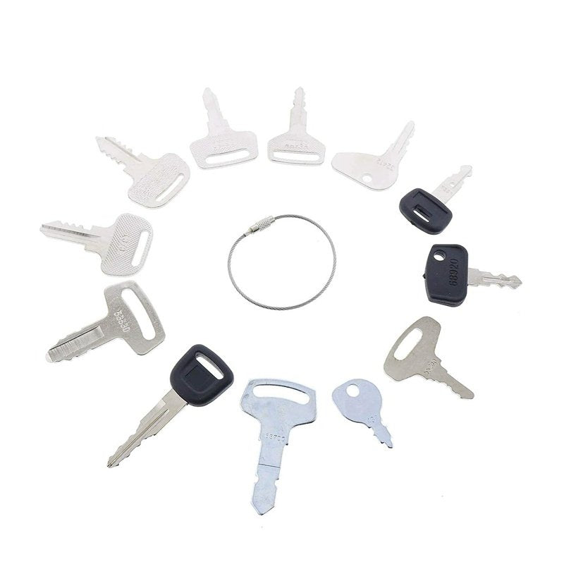 12 Keys Ignition Key Set for Kubota Heavy Equipment Tractor Mower