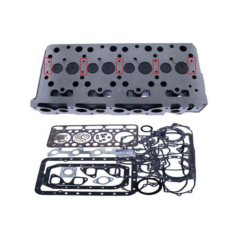 Cylinder Head & Gasket for Kubota V1702 V1702B & Bobcat 1600 733 743, w/10 Holes