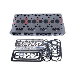 Cylinder Head & Gasket for Kubota V1702 V1702B & Bobcat 1600 733 743, w/10 Holes